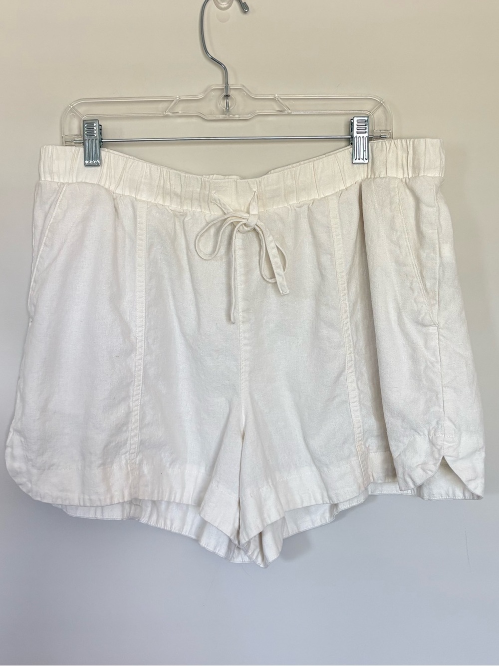 Universal Thread Linen Blend Drawstring Shorts Off-White Cream Size XL